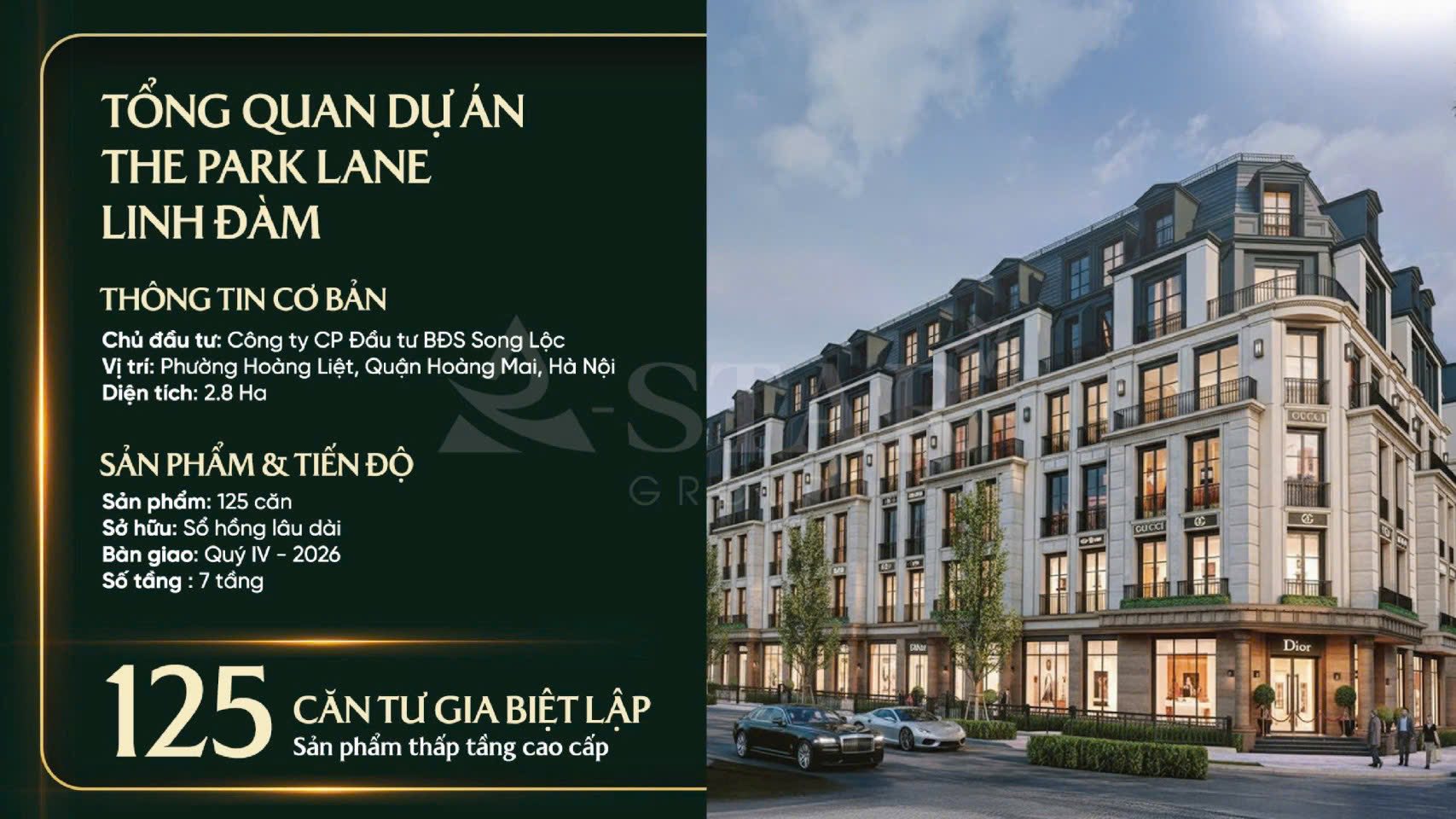 125 căn với số lượng giới hạn tại The Park Lane Linh Đàm